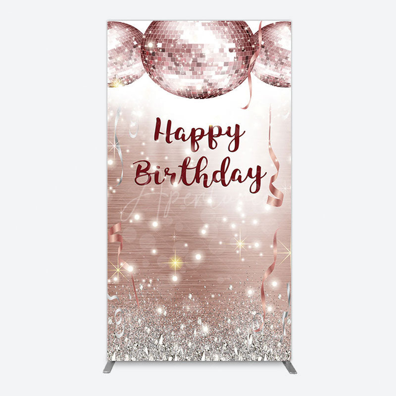 Aperturee - Aperturee Shiny Disco Balls Glitter Birthday Rectangle Backdrop