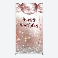 Aperturee - Aperturee Shiny Disco Balls Glitter Birthday Rectangle Backdrop