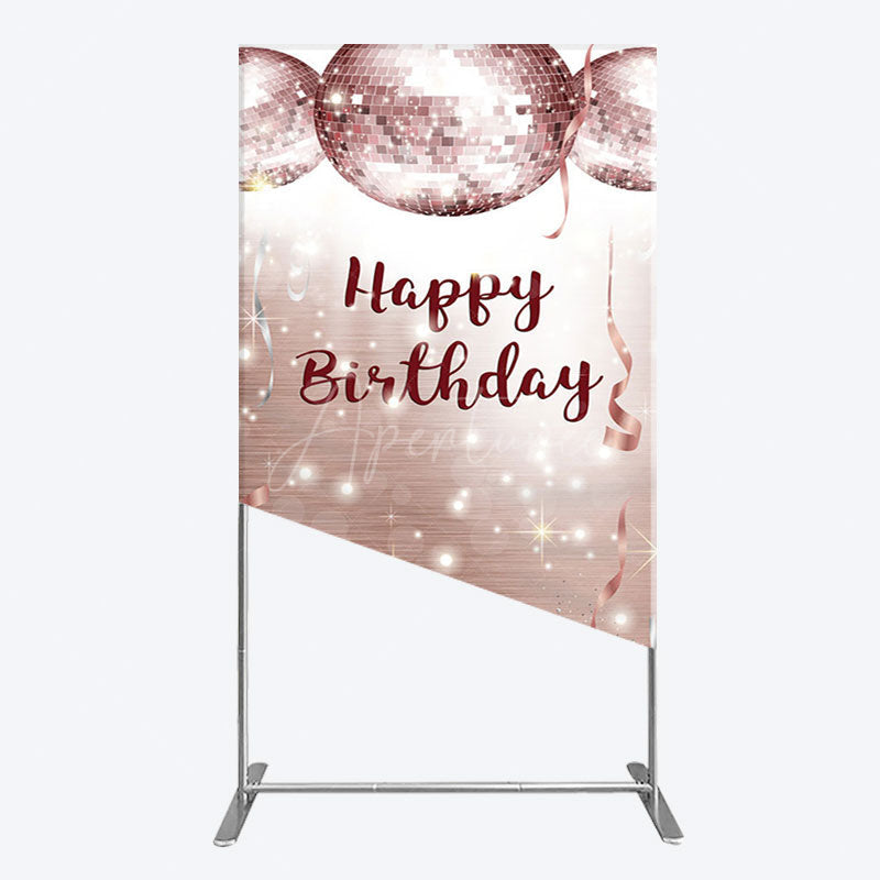Aperturee - Aperturee Shiny Disco Balls Glitter Birthday Rectangle Backdrop