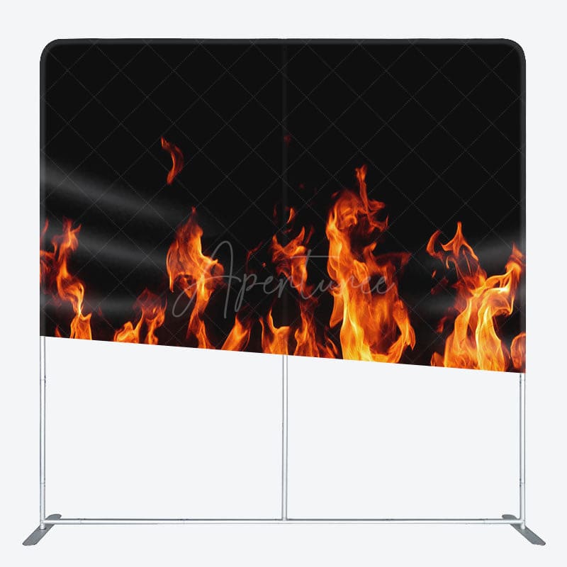 Aperturee - Aperturee Shiny Flames Dance Party Tension Fabric Backdrop