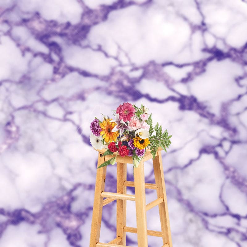 Aperturee - Aperturee Shiny Purple Grey Crack Marble Photography Backdrop