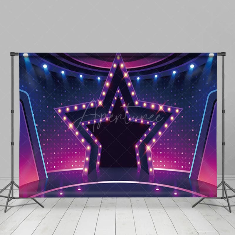 Aperturee - Aperturee Shiny Star Lights Dance Stage Photography Backdrop