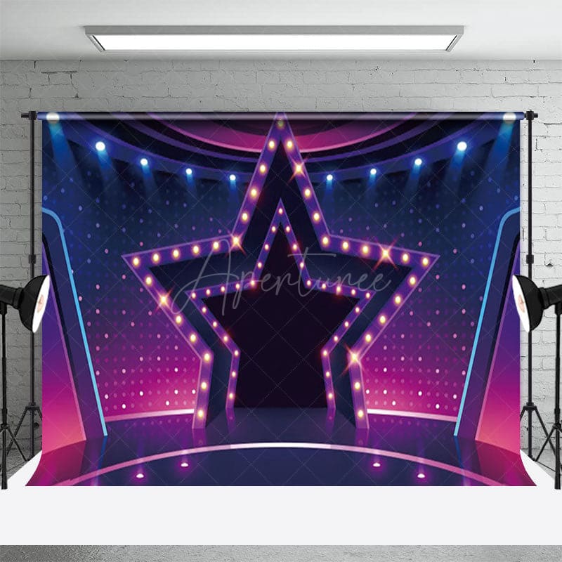 Aperturee - Aperturee Shiny Star Lights Dance Stage Photography Backdrop