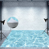 Aperturee - Aperturee Shiny Summer Swimming Pool Fabric Floor Backdrop