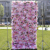 Aperturee - Aperturee Silk Purple And Pink Artificial Flowers For Wall Decor