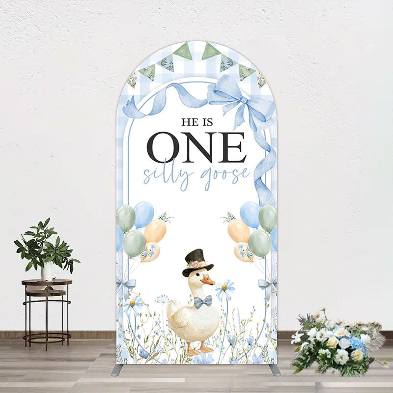 Aperturee - Aperturee Silly Goose Balloon Bow First Birthday Arch Backdrop