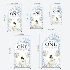 Aperturee - Aperturee Silly Goose Balloon Bow First Birthday Half Moon Arch Backdrop