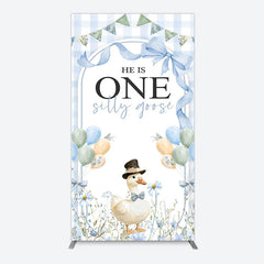 Aperturee - Aperturee Silly Goose Balloon Bow First Birthday Rectangle Backdrop