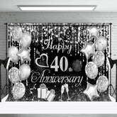 Aperturee - Aperturee Silver Balloon Champagne 40Th Anniversary Backdrop