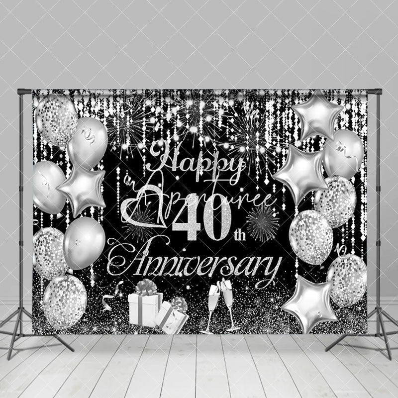 Aperturee - Aperturee Silver Balloon Champagne 40Th Anniversary Backdrop