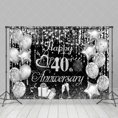 Aperturee - Aperturee Silver Balloon Champagne 40Th Anniversary Backdrop