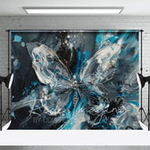 Aperturee - Aperturee Silver Blue Abstract Butterfly Fine Art Photo Backdrop