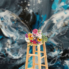 Aperturee - Aperturee Silver Blue Abstract Butterfly Fine Art Photo Backdrop