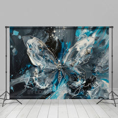 Aperturee - Aperturee Silver Blue Abstract Butterfly Fine Art Photo Backdrop