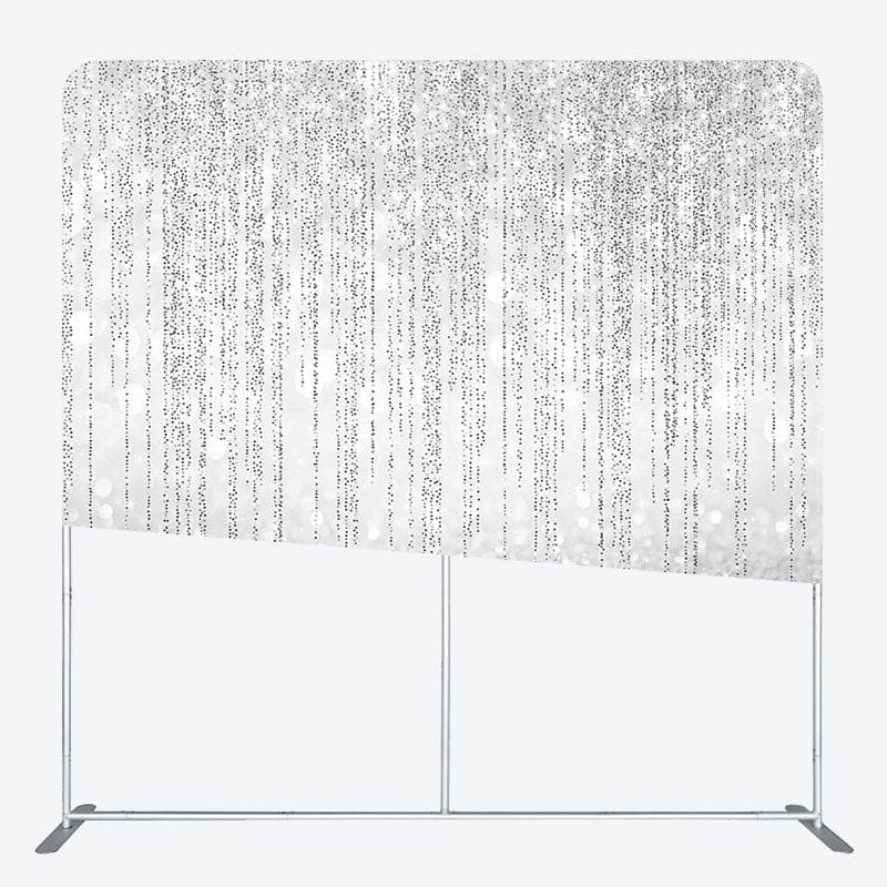 Aperturee - Aperturee Silver Bokeh Glitter Party Square Tension Backdrop