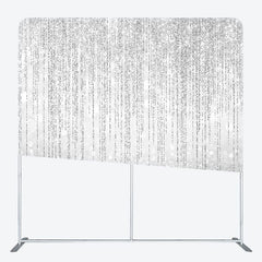 Aperturee - Aperturee Silver Bokeh Glitter Party Square Tension Backdrop