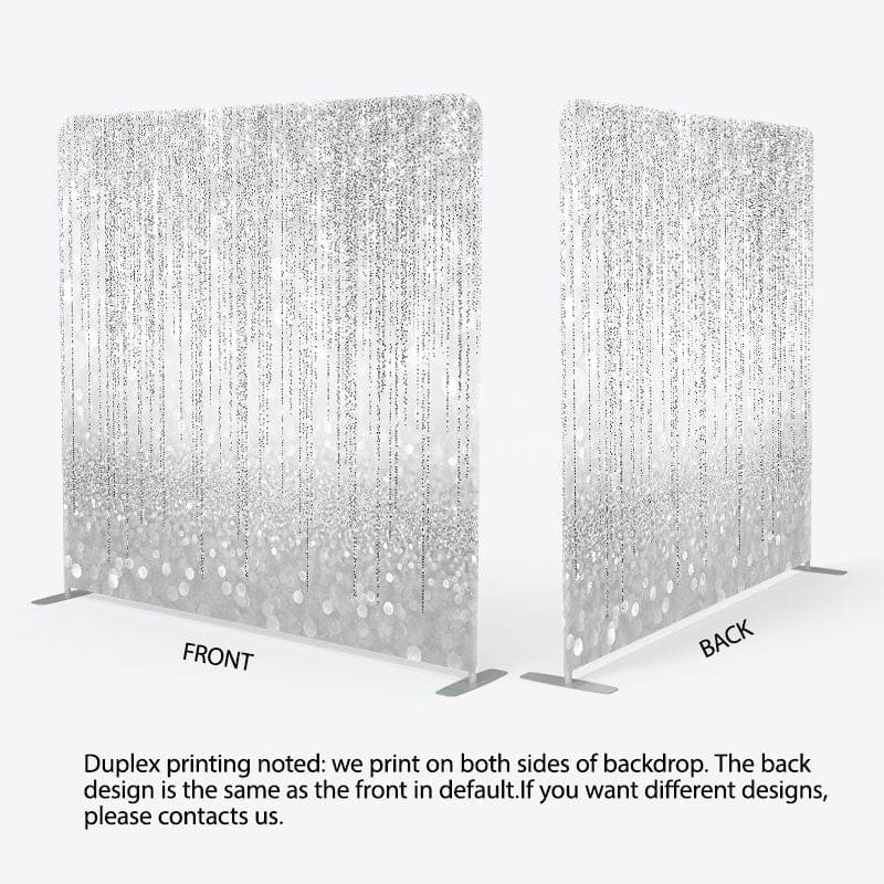 Aperturee - Aperturee Silver Bokeh Glitter Party Square Tension Backdrop