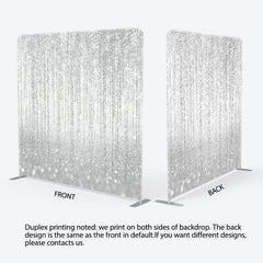 Aperturee - Aperturee Silver Bokeh Glitter Party Square Tension Backdrop