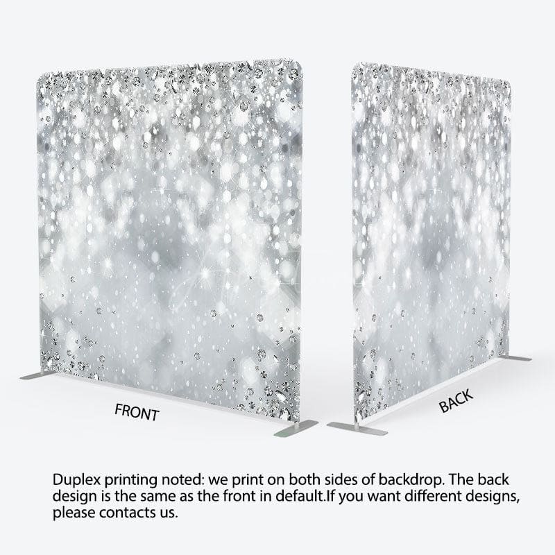 Aperturee - Aperturee Silver Diamond Glitter Party Pillow Case Backdrop