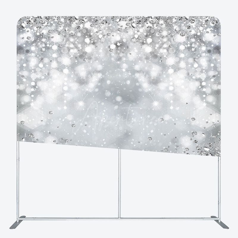 Aperturee - Aperturee Silver Diamond Glitter Party Pillow Case Backdrop