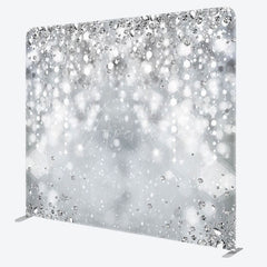 Aperturee - Aperturee Silver Diamond Glitter Party Pillow Case Backdrop