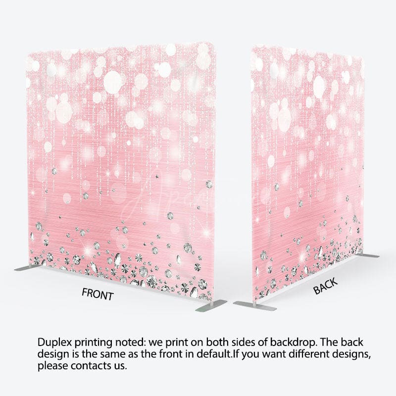 Aperturee - Aperturee Silver Diamonds Bokeh Fabric Backdrop Cover for Birthday