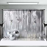 Aperturee - Aperturee Silver Disco Stage Confetti Photography Backdrop