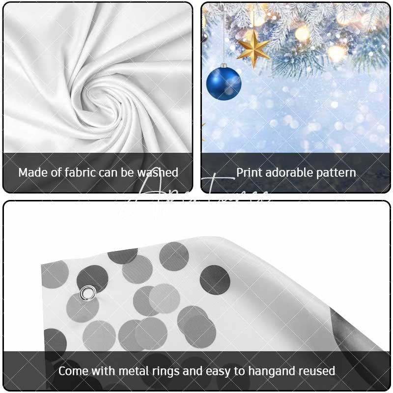 Aperturee - Aperturee Silver Glitter Blue Bauble Xmas Garage Door Banner