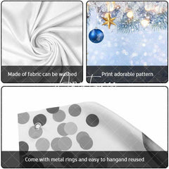 Aperturee - Aperturee Silver Glitter Blue Bauble Xmas Garage Door Banner