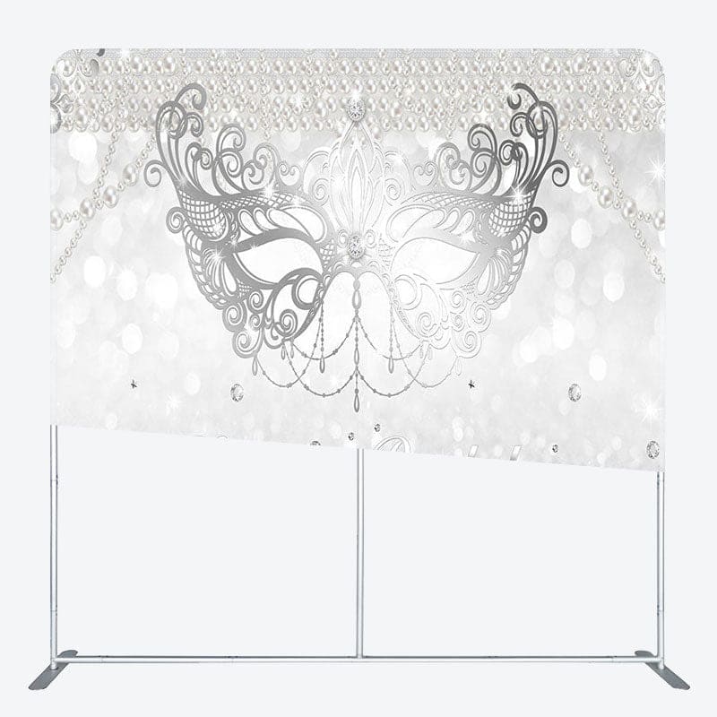 Aperturee - Aperturee Silver Glitter Bokeh Fabric Backdrop Cover for Birthday