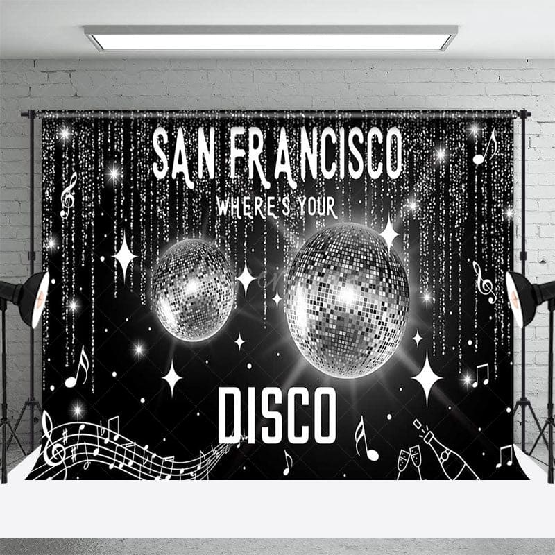 Aperturee - Aperturee Silver Glitter San Francisco Wheres Your Disco Backdrop