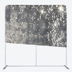 Aperturee - Aperturee Silver Sequin Dance Party Square Arch Fabric Backdrop