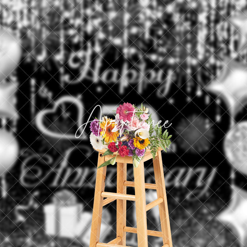 Aperturee - Aperturee Silver Shining Ribbons Gift 50Th Anniversary Backdrop