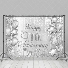 Aperturee - Aperturee Silver Sparkle Champagne 10Th Anniversary Backdrop