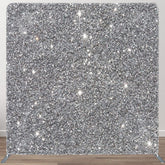 Aperturee - Aperturee Silver Sparkling Fabric Birthday Party Backdrop Cover