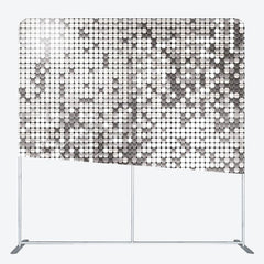 Aperturee - Aperturee Silver Sparkling Square Tension Backdrop Cover For Party