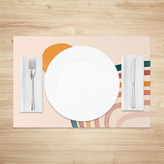 Aperturee - Aperturee Simple Abstract Galaxy Sun Pattern Set Of 4 Placemats