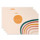Aperturee - Aperturee Simple Abstract Galaxy Sun Pattern Set Of 4 Placemats
