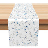 Aperturee - Aperturee Simple and Sweet Floral Table Runner in Light Pastel Colors Fresh Botanical Design Minimalist Kitchen Decor