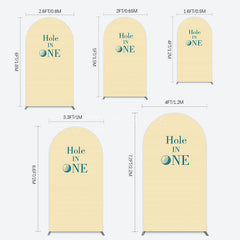 Aperturee - Aperturee Simple Beige Vibe Hole In One Birthday Arch Backdrop