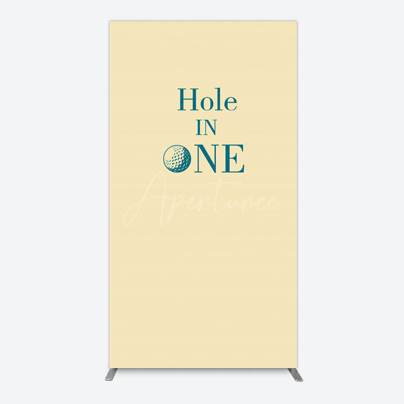Aperturee - Aperturee Simple Beige Vibe Hole In One Birthday Rectangle Backdrop