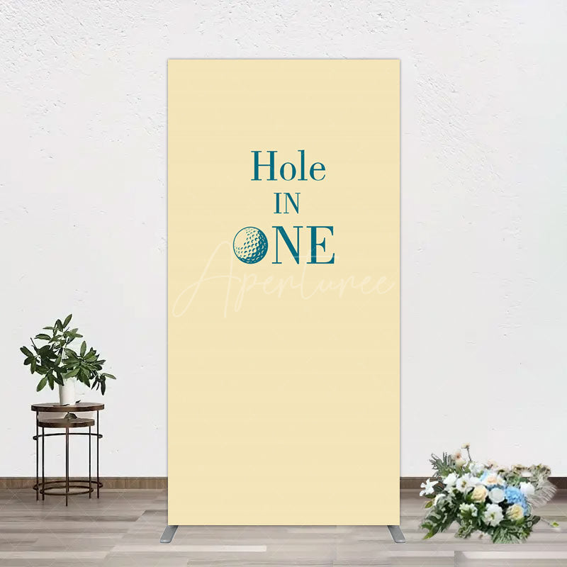 Aperturee - Aperturee Simple Beige Vibe Hole In One Birthday Rectangle Backdrop