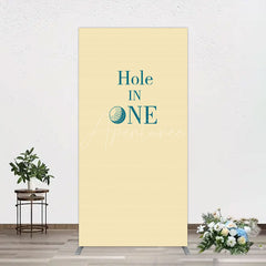 Aperturee - Aperturee Simple Beige Vibe Hole In One Birthday Rectangle Backdrop