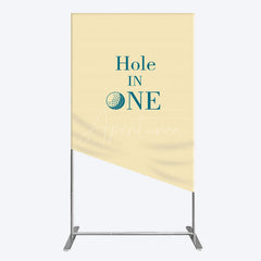 Aperturee - Aperturee Simple Beige Vibe Hole In One Birthday Rectangle Backdrop