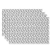 Aperturee - Aperturee Simple Black and White Polka Dot Set of 4 Placemats Classic Pattern for Modern Farmhouse Kitchen Decor