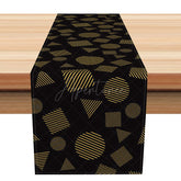 Aperturee - Aperturee Simple Black and Yellow Geometric Table Runner Modern Abstract Figure Design Minimalist Kitchen Dining Decor