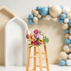 Aperturee - Aperturee Simple Blue Balloons Arches Wedding Photo Backdrop