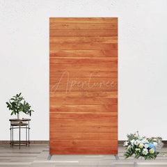Aperturee - Aperturee Simple Brown Wooden Happy Birthday Rectangle Backdrop