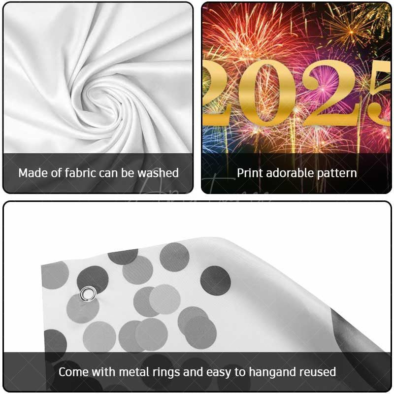 Aperturee - Aperturee Simple Colorful Sparks Night 2025 Garage Door Banner