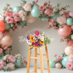 Aperturee - Aperturee Simple Floral Balloon Arch Wedding Photo Backdrop